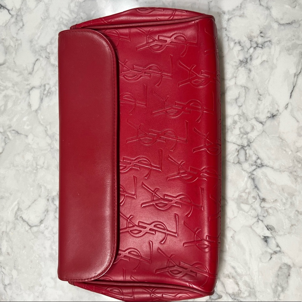 ❌SOLD❌YSL Red Leather Clutch - Picture 1 of 16
